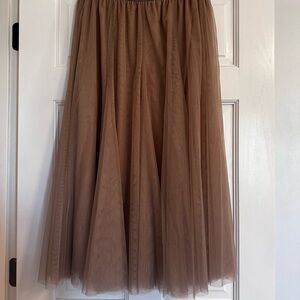 Zara Brown Midi Tulle Skirt
